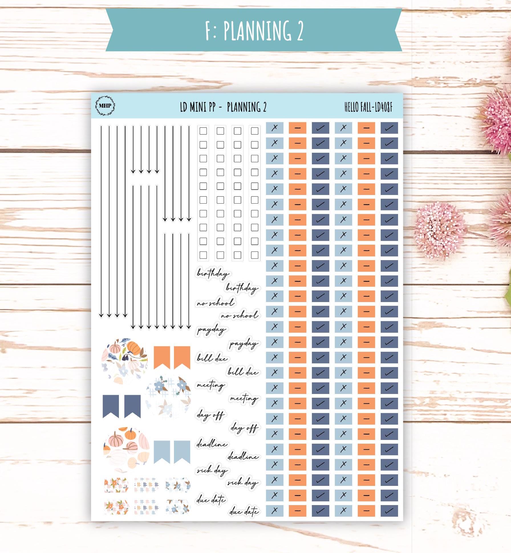 NOVEMBER Stickers for LD Mini Project Planner "Hello Fall" || LD408HF