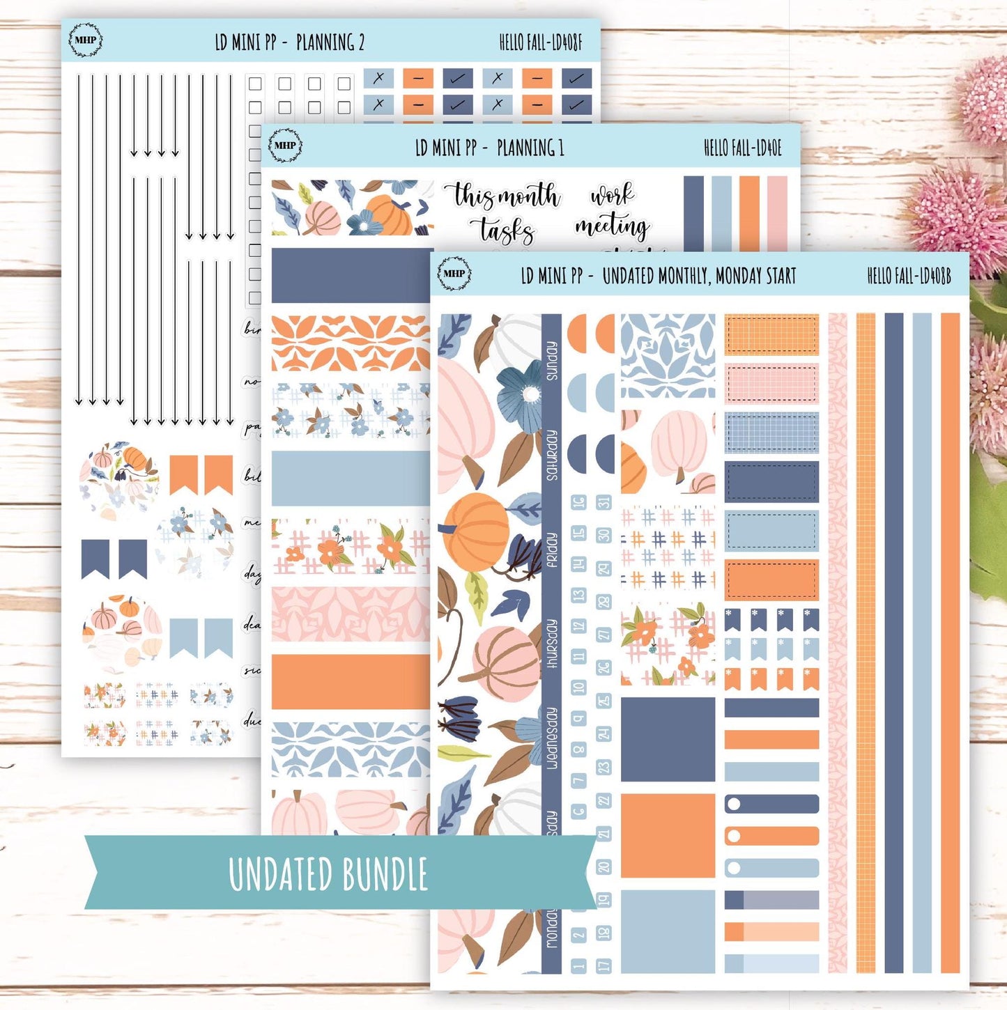 NOVEMBER Stickers for LD Mini Project Planner "Hello Fall" || LD408HF