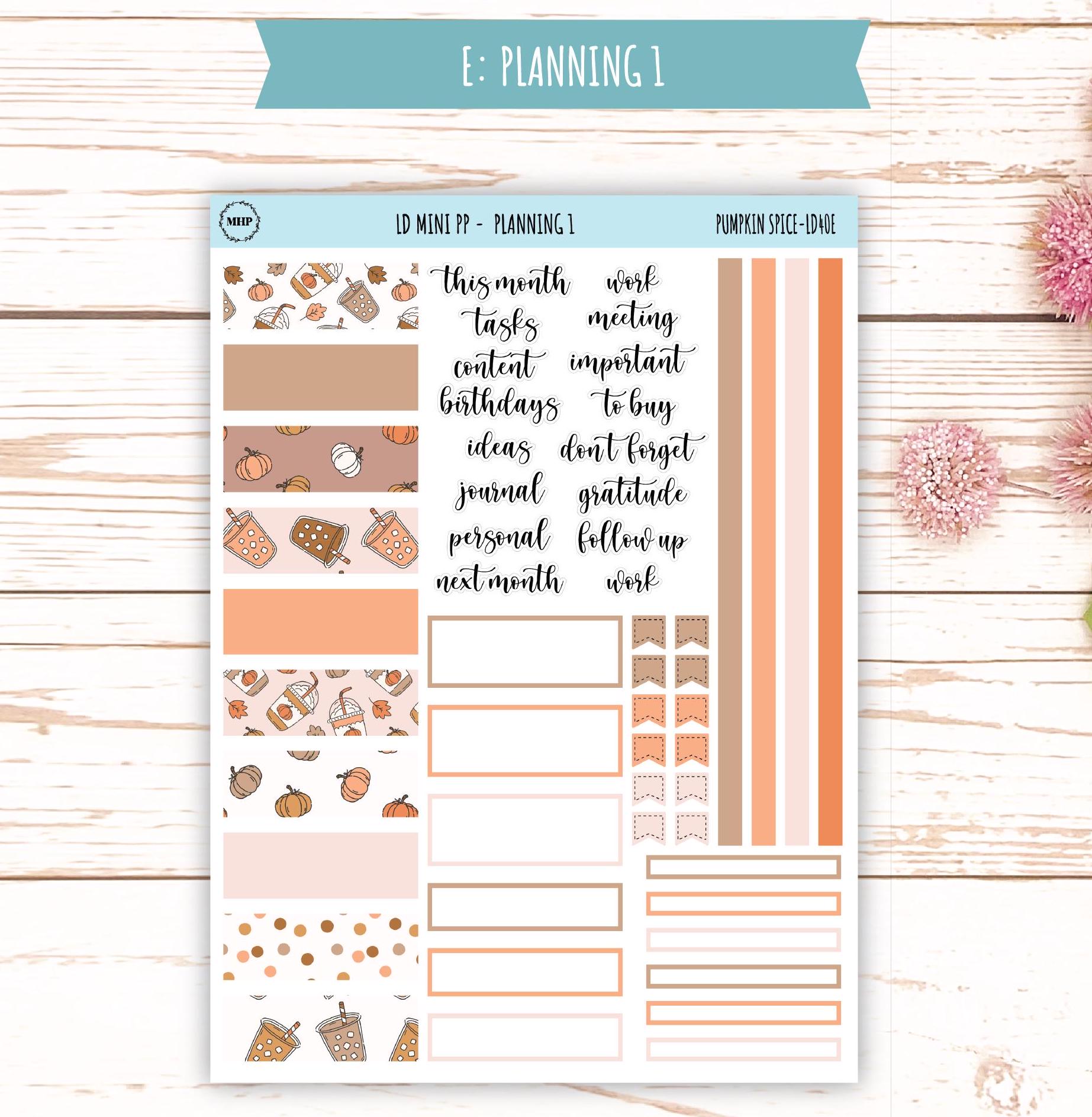 NOVEMBER Stickers for LD Mini Project Planner "Pumpkin Spice" || LD408PS