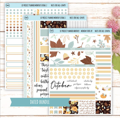 OCTOBER Stickers for LD Project Planner "Nuts for Fall" || LD409NF