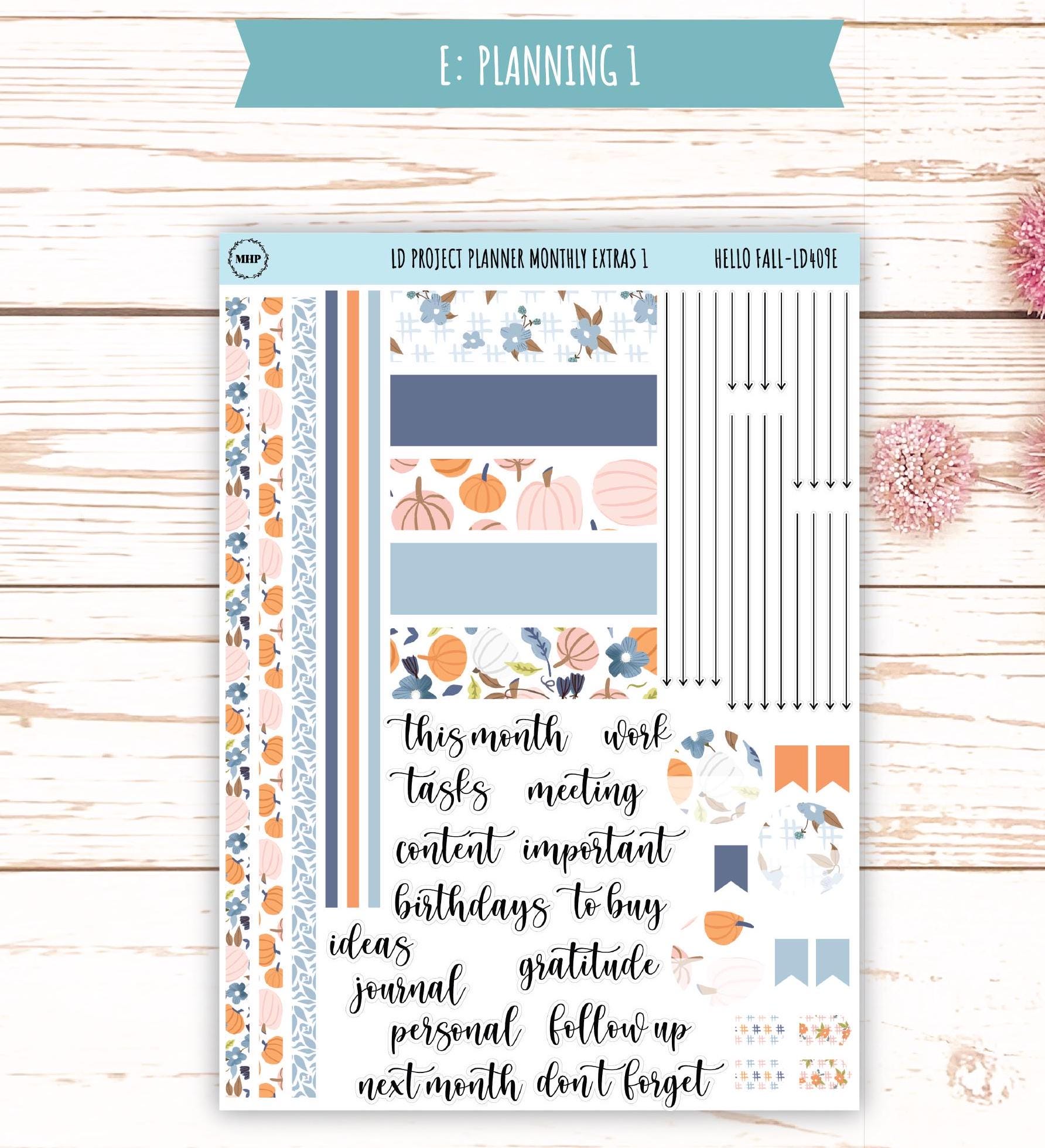 NOVEMBER Stickers for LD Project Planner "Hello Fall" || LD409HF