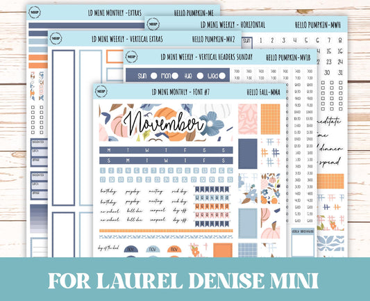 November Stickers for MINI Laurel Denise Planners "Hello Fall" || MHF