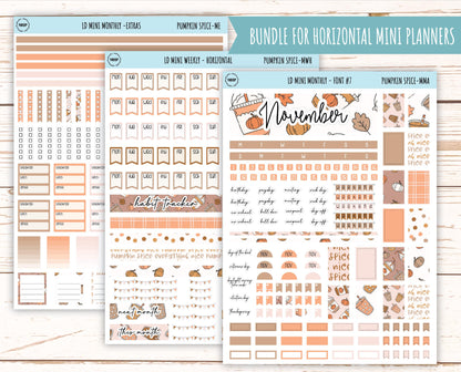 November Stickers for MINI Laurel Denise Planners "Pumpkin Spice" || MPS