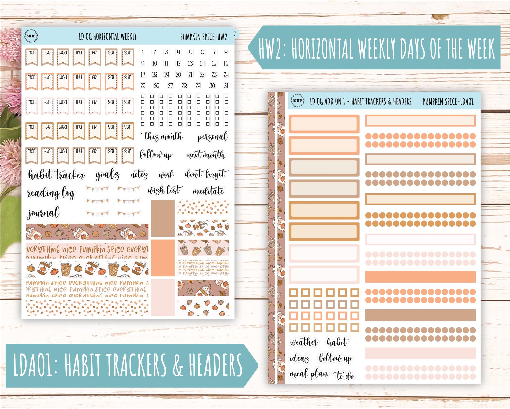 NOVEMBER Stickers for OG Laurel Denise Planners. "Pumpkin Spice" || OGPS