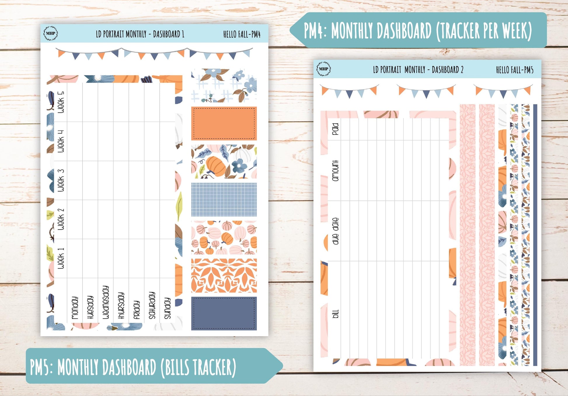 NOVEMBER Stickers for Laurel Denise Portrait Planners. "Hello Fall" || PHF