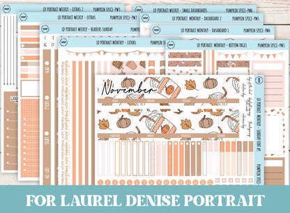 NOVEMBER Stickers for Laurel Denise Portrait Planners. "Pumpkin Spice" || PPS