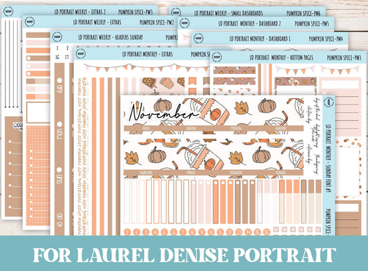 NOVEMBER Stickers for Laurel Denise Portrait Planners. "Pumpkin Spice" || PPS