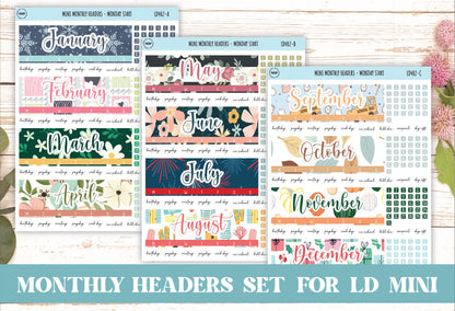 Monthly Headers Set for Laurel Denise MINI || LD402 & LD403