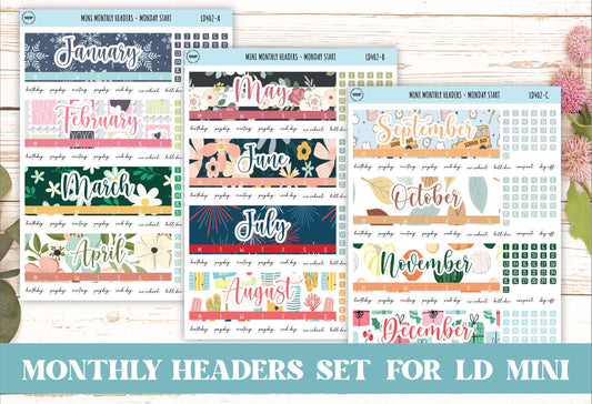 Monthly Headers Set for Laurel Denise MINI || LD402 & LD403