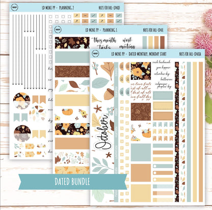 OCTOBER Stickers for LD Mini Project Planner "Nuts for Fall" || LD408NF
