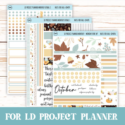OCTOBER Stickers for LD Project Planner "Nuts for Fall" || LD409NF