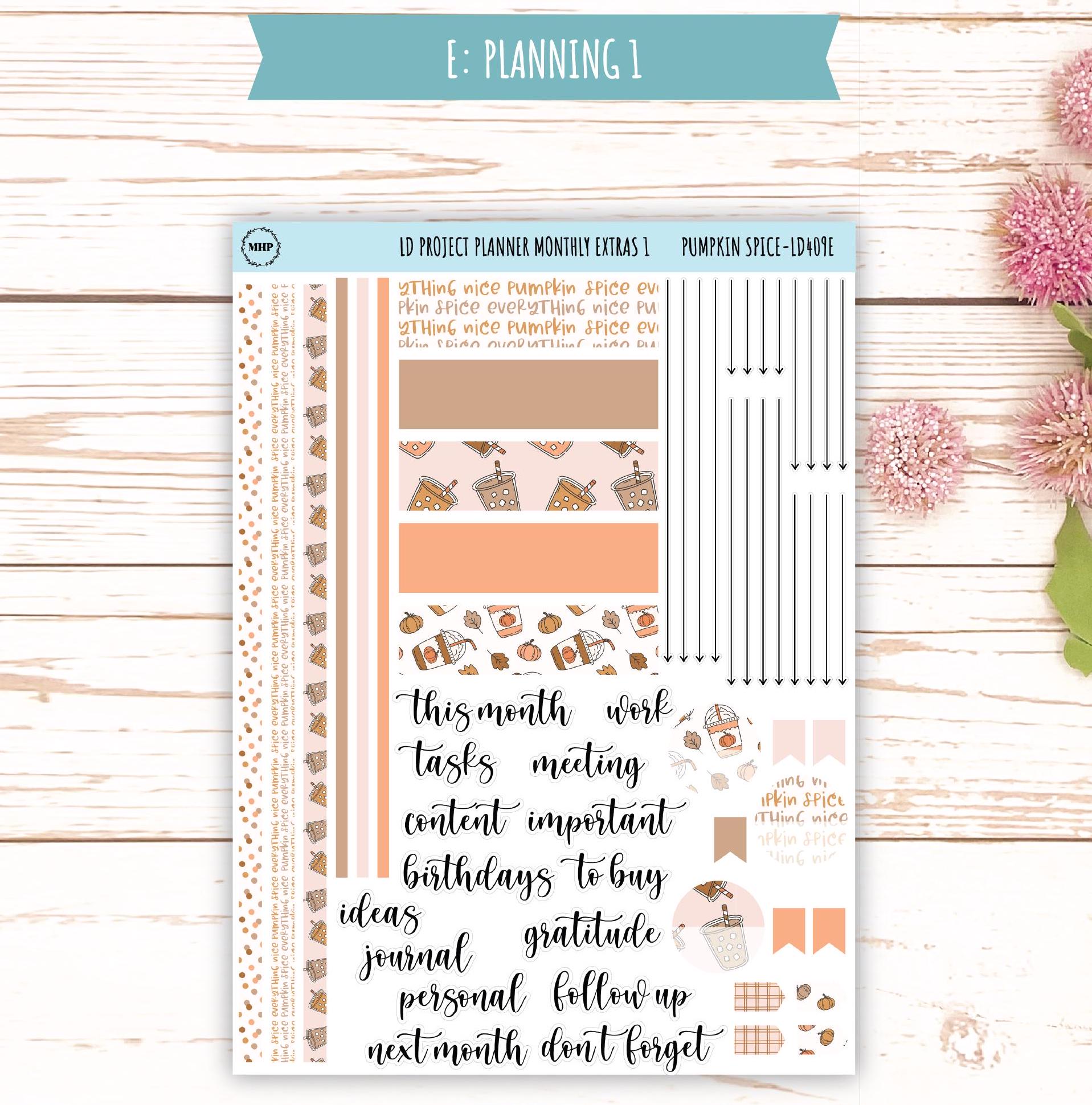 NOVEMBER Stickers for LD Project Planner "Pumpkin Spice" || LD409PS