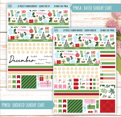 DECEMBER Stickers for LD Project Planner "Oh What Fun" || PPWF