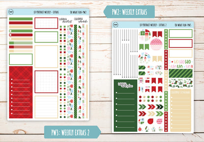 DECEMBER Stickers for Laurel Denise Portrait Planners. "Oh What Fun" || POWF