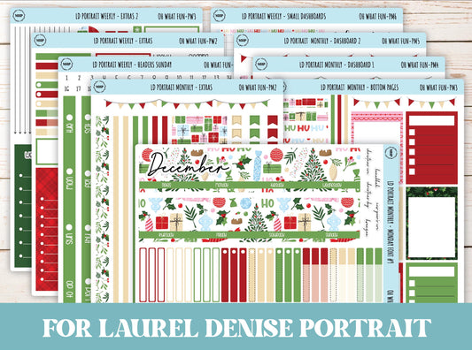 DECEMBER Stickers for Laurel Denise Portrait Planners. "Oh What Fun" || POWF