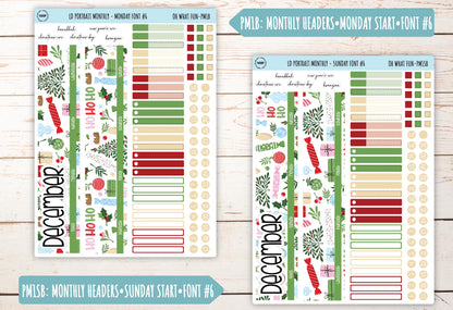 DECEMBER Stickers for Laurel Denise Portrait Planners. "Oh What Fun" || POWF