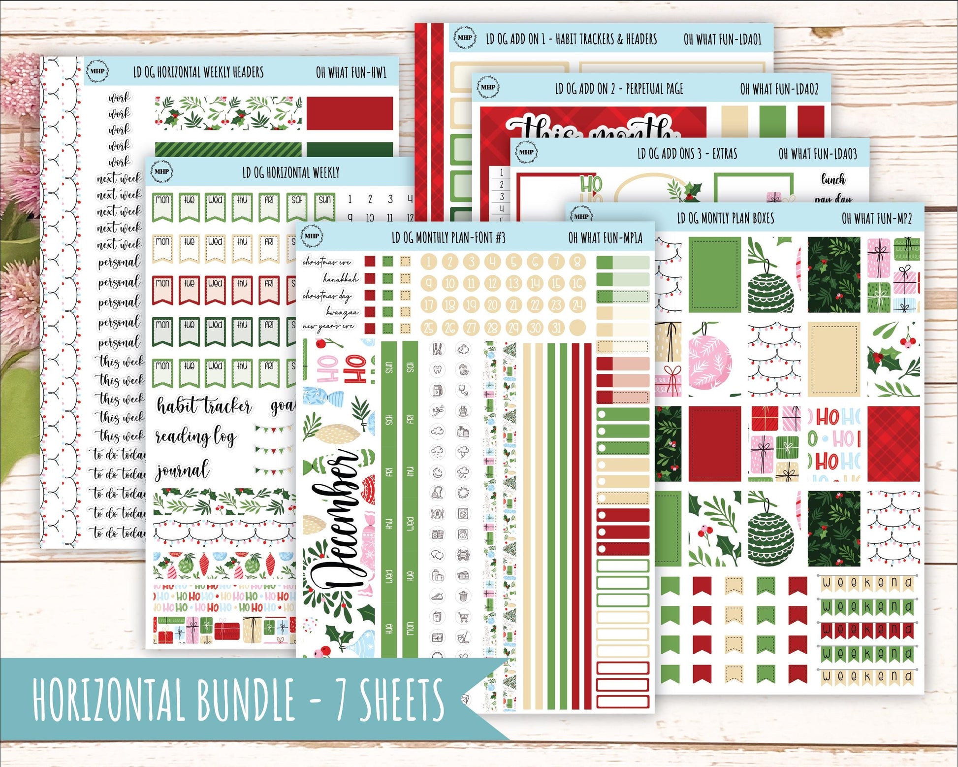 DECEMBER Stickers for OG Laurel Denise Planners. "Oh What Fun" || OGOWF