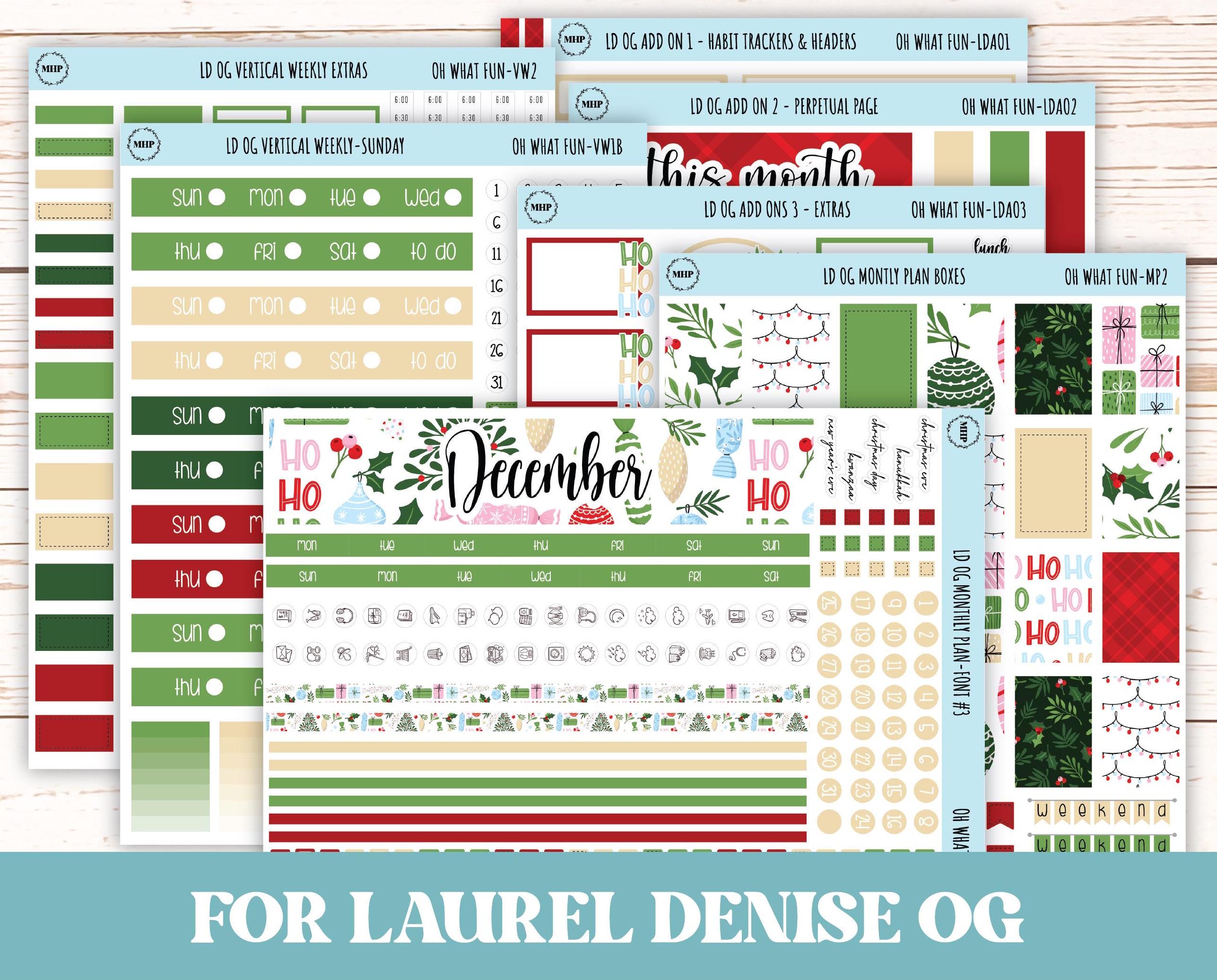DECEMBER Stickers for Large size Horizontal & Vertical Laurel Denise P ...