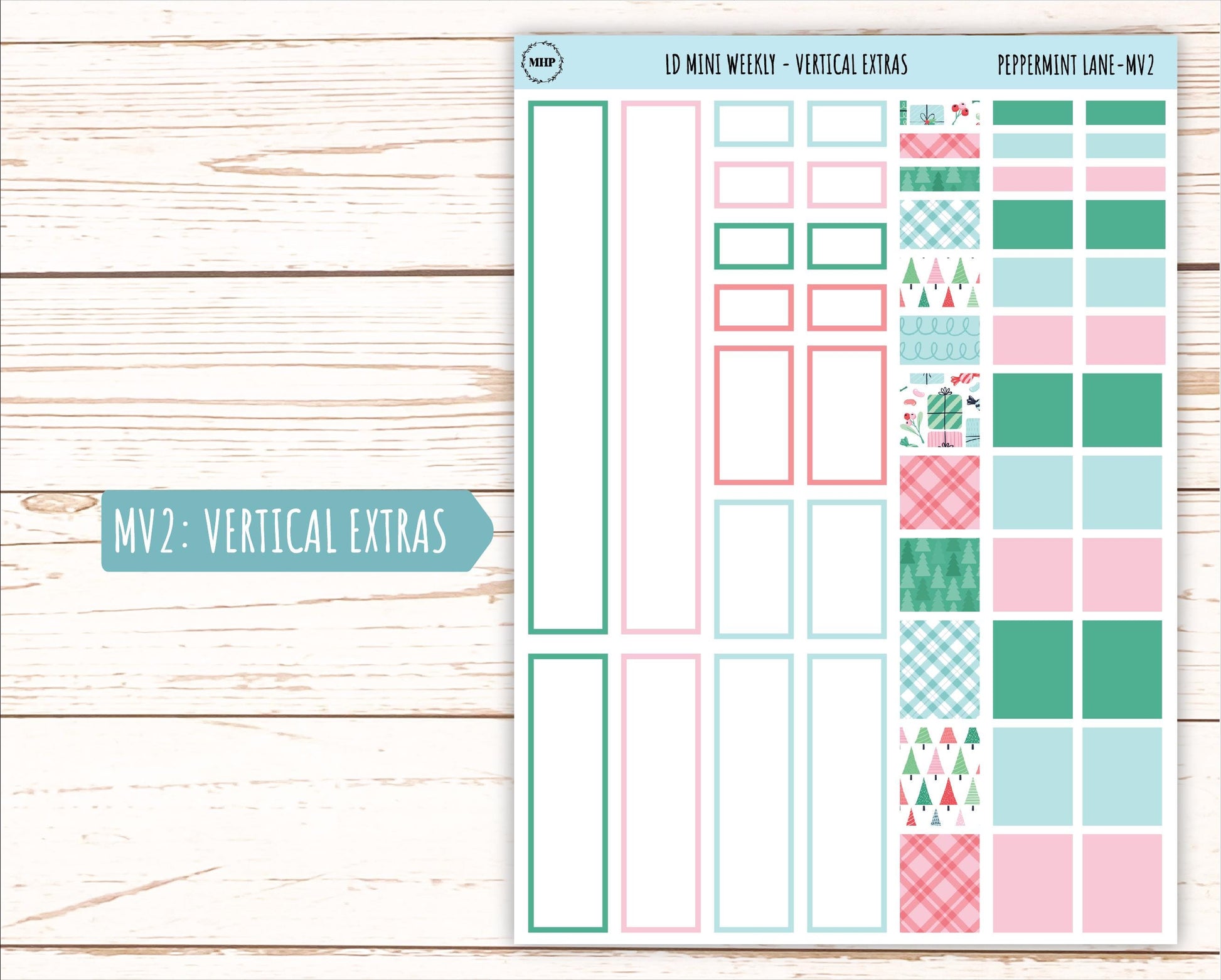 DECEMBER Stickers for MINI Laurel Denise Planners "Peppermint Lane" || MPL