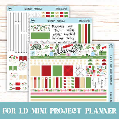 DECEMBER Stickers for LD Mini Project Planner "Oh What Fun" || LD408OWF