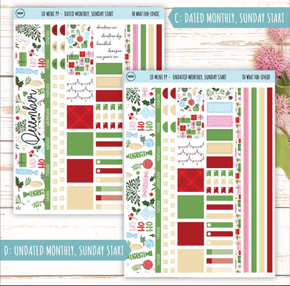 DECEMBER Stickers for LD Mini Project Planner "Oh What Fun" || LD408OWF