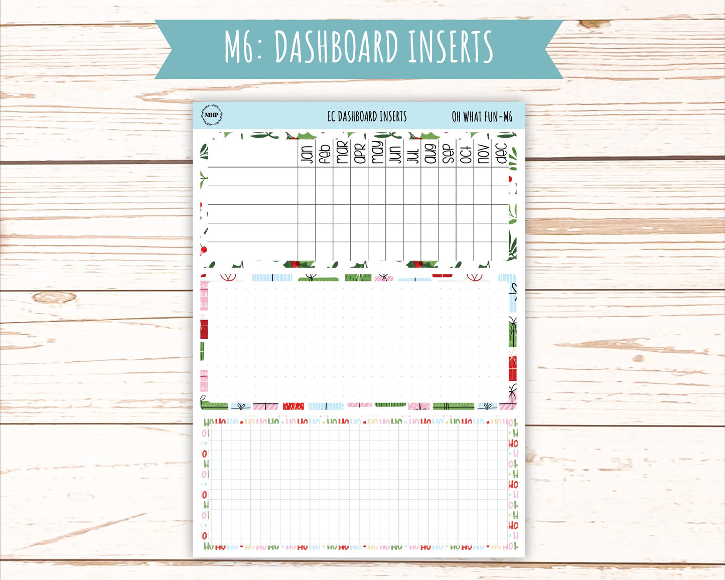 DECEMBER Monthly Kit Stickers for 7x9 Erin Condren Planners. "Oh Wha Fun" || ECM-OWF