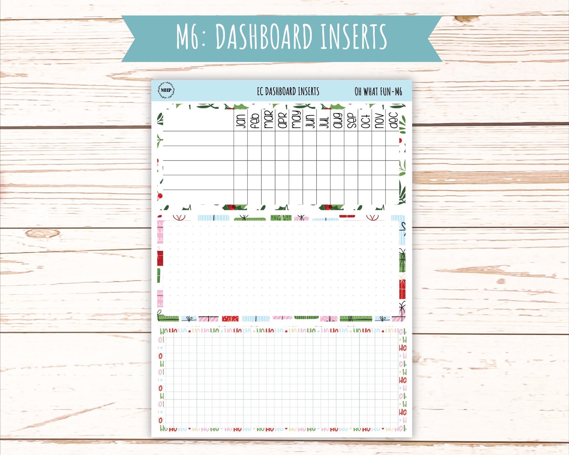 DECEMBER Monthly Kit Stickers for 7x9 Erin Condren Planners. "Oh Wha Fun" || ECM-OWF
