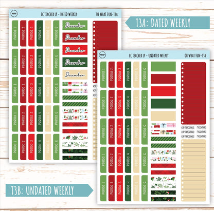 DECEMBER Stickers for Erin Condren Teacher Lesson Planner. "Oh What Fun" || ECT-OWF