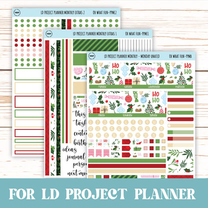 DECEMBER Stickers for LD Project Planner "Oh What Fun" || PPWF