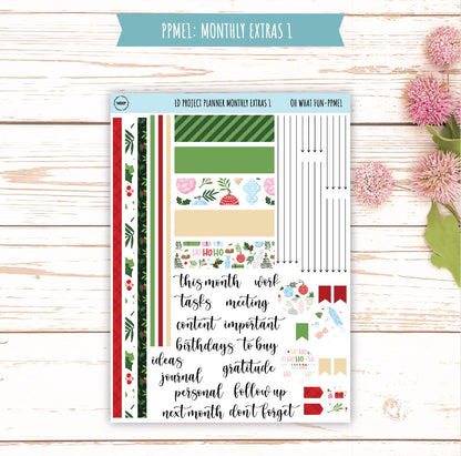 DECEMBER Stickers for LD Project Planner "Oh What Fun" || PPWF