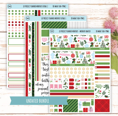 DECEMBER Stickers for LD Project Planner "Oh What Fun" || PPWF