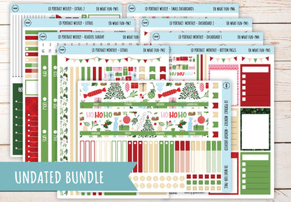 DECEMBER Stickers for Laurel Denise Portrait Planners. "Oh What Fun" || POWF
