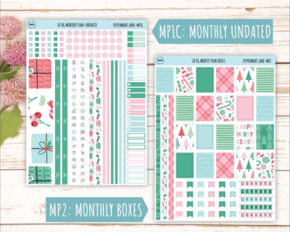 DECEMBER Stickers for OG Laurel Denise Planners. "Peppermint Lane" || OGPL