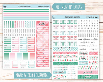 DECEMBER Stickers for MINI Laurel Denise Planners "Peppermint Lane" || MPL