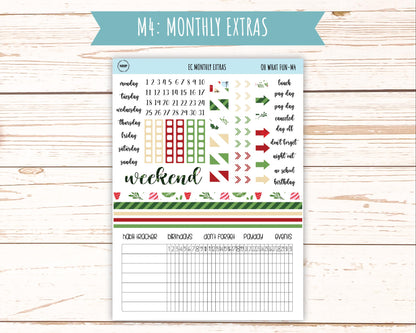 DECEMBER Monthly Kit Stickers for 7x9 Erin Condren Planners. "Oh Wha Fun" || ECM-OWF