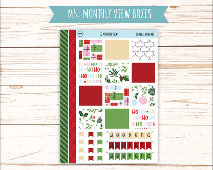 DECEMBER Monthly Kit Stickers for 7x9 Erin Condren Planners. "Oh Wha Fun" || ECM-OWF