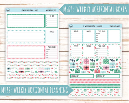 DECEMBER Weekly Planning Kits for 7x9 Erin Condren Planners. "Peppermint Lane" || ECW-PML