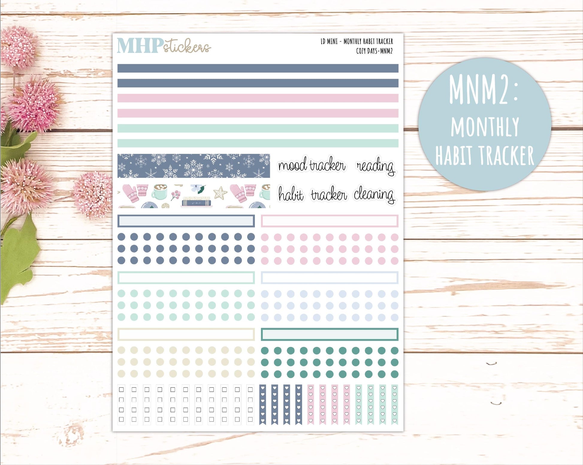 JANUARY 2025 Stickers for MINI Laurel Denise Planners "Cozy Days" || MNCD