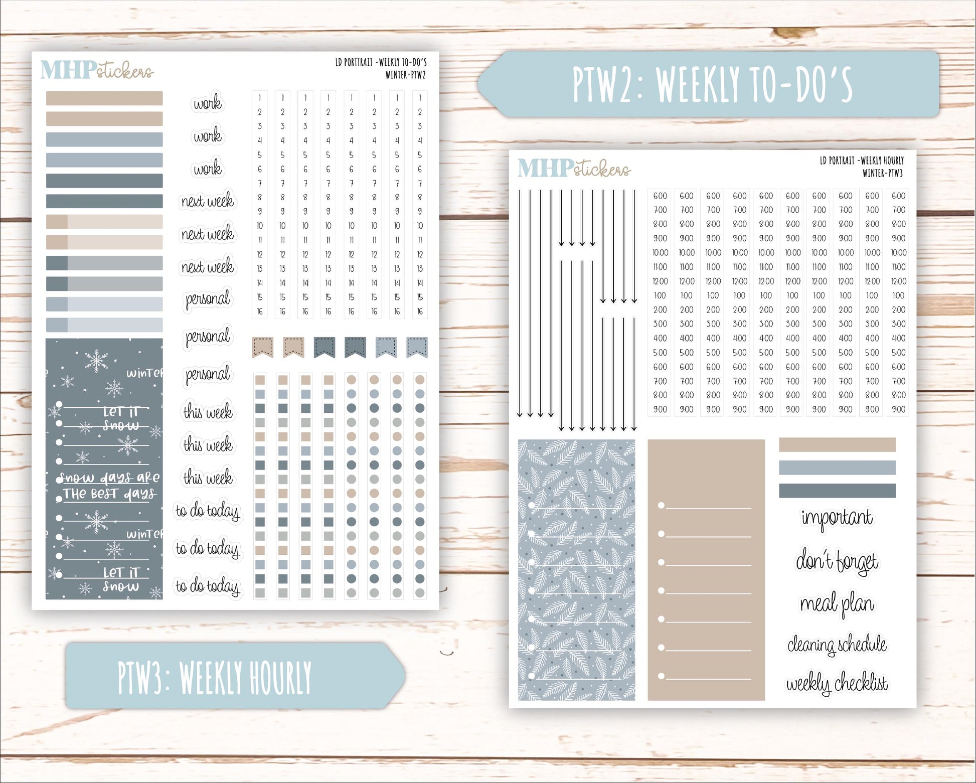 JANUARY 2025 Stickers for Laurel Denise Portrait Planners. "Winter" || PTW
