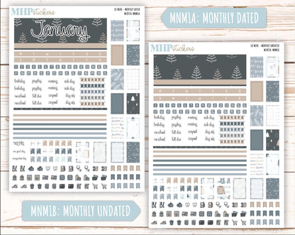 JANUARY 2025 Stickers for MINI Laurel Denise Planners "Winter" || MNW