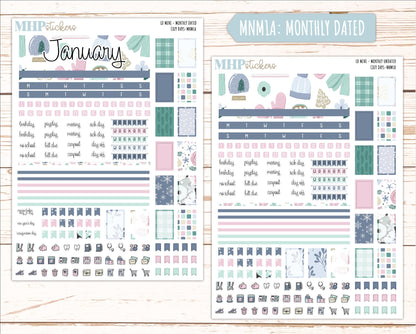 JANUARY 2025 Stickers for MINI Laurel Denise Planners "Cozy Days" || MNCD