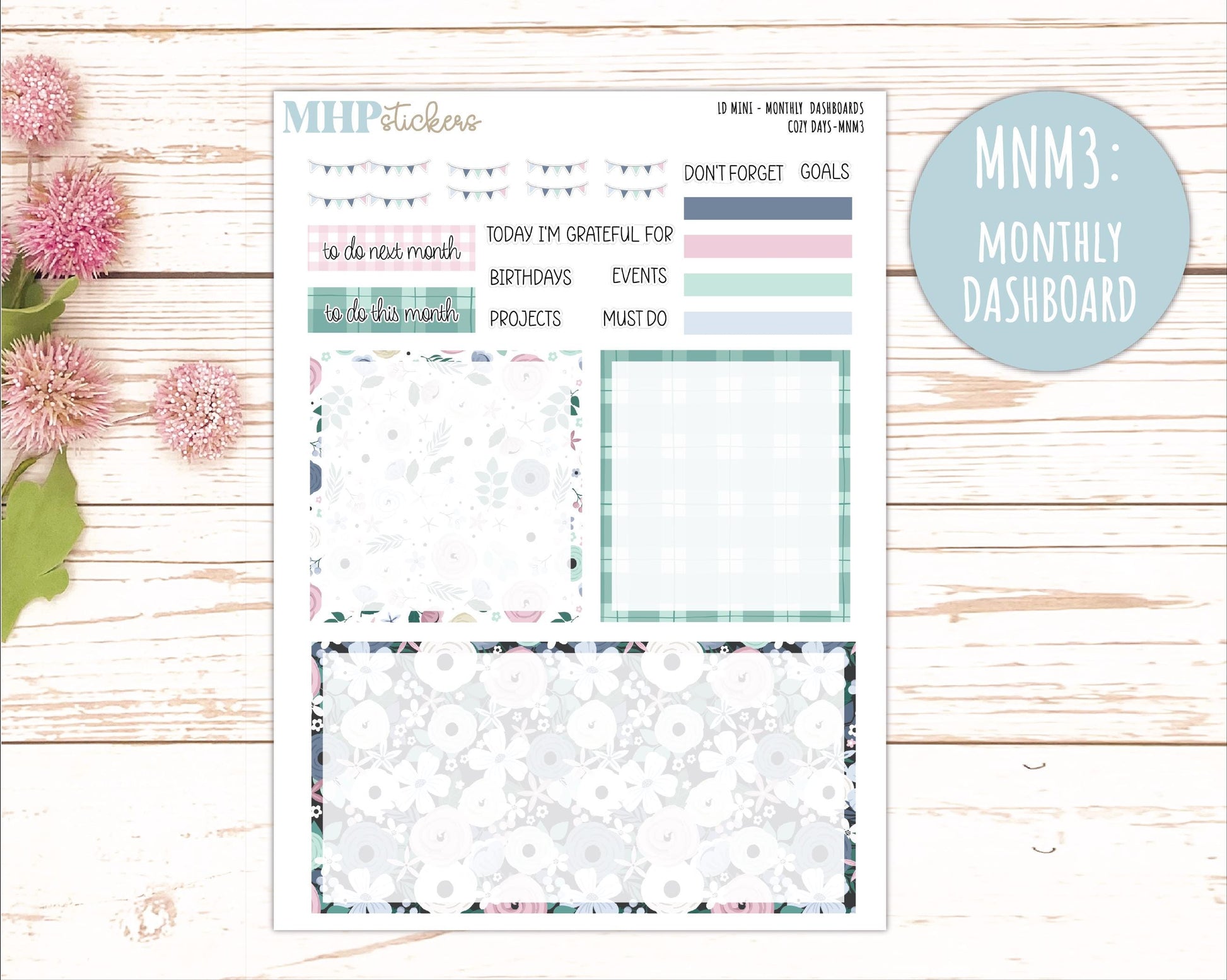 JANUARY 2025 Stickers for MINI Laurel Denise Planners "Cozy Days" || MNCD