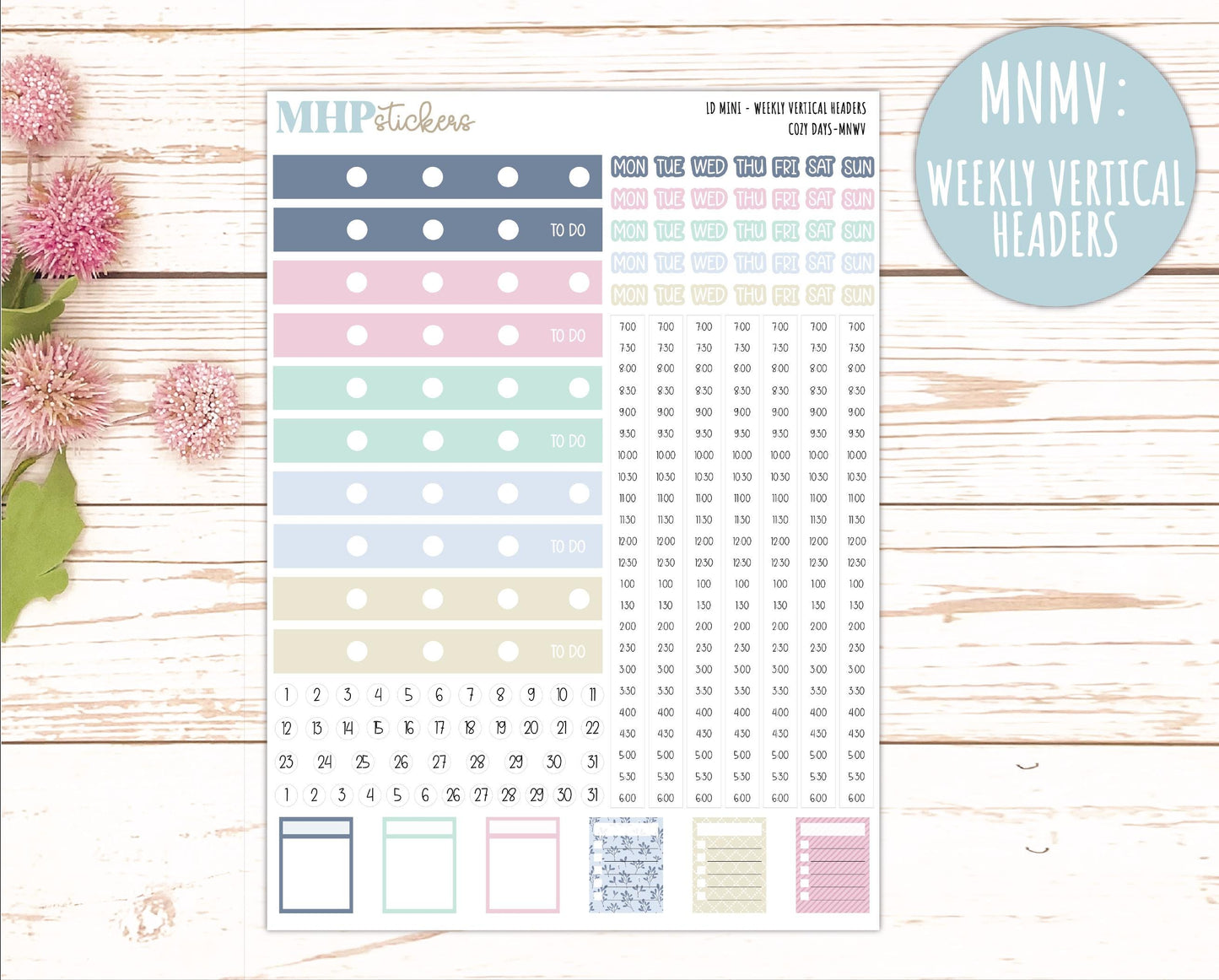 JANUARY 2025 Stickers for MINI Laurel Denise Planners "Cozy Days" || MNCD