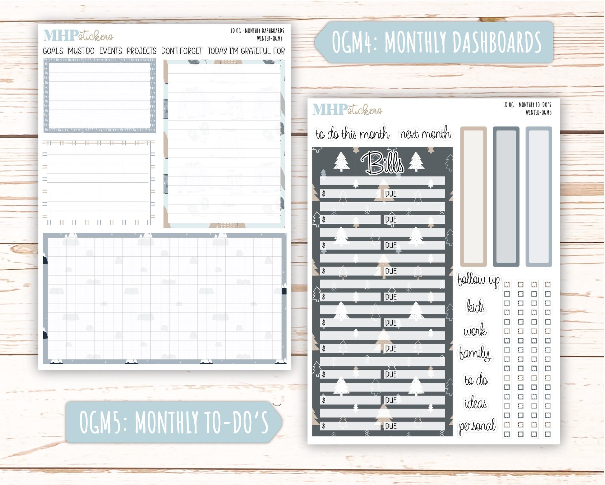 JANUARY 2025 Stickers for OG Laurel Denise Planners. "Winter" || OGW