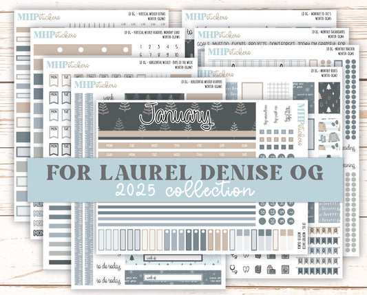 JANUARY 2025 Stickers for OG Laurel Denise Planners. "Winter" || OGW