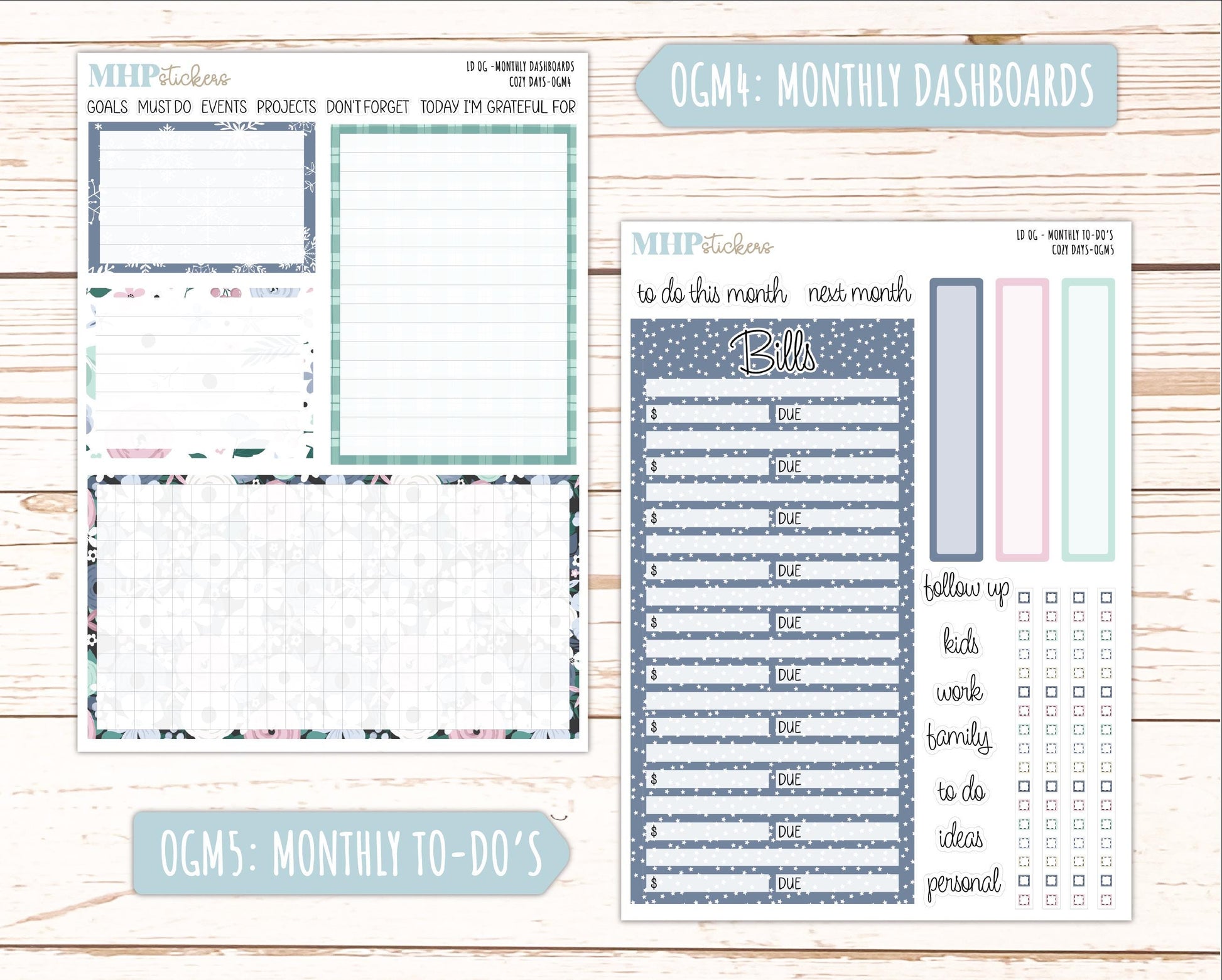 JANUARY 2025 Stickers for OG Laurel Denise Planners. "Cozy Days" || OGCD