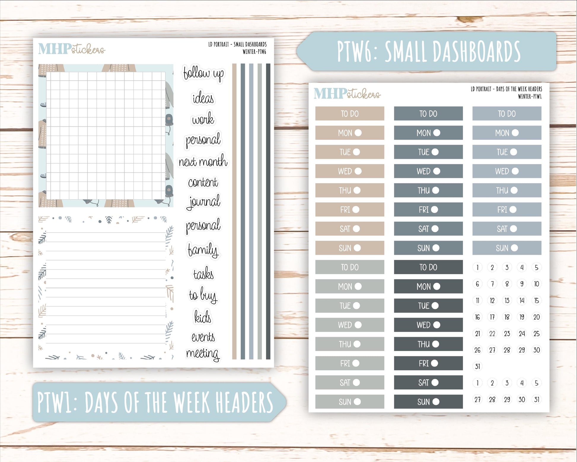 JANUARY 2025 Stickers for Laurel Denise Portrait Planners. "Winter" || PTW