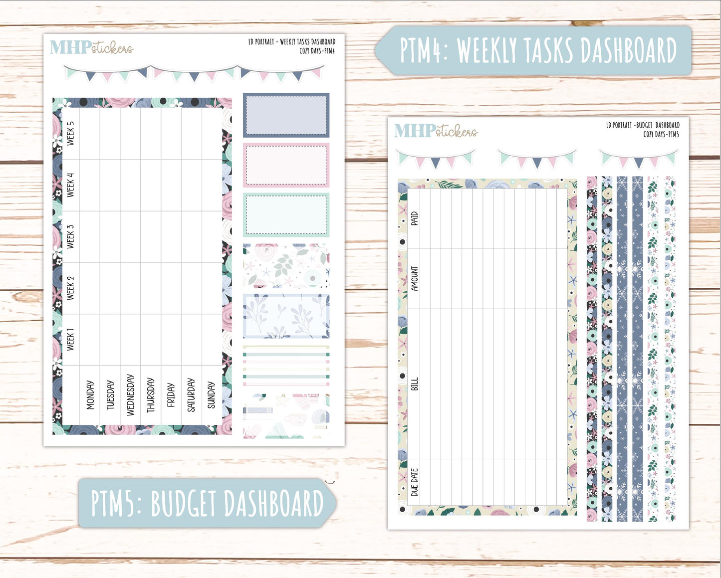 JANUARY 2025 Stickers for Laurel Denise Portrait Planners. "Cozy Days" || PTCD