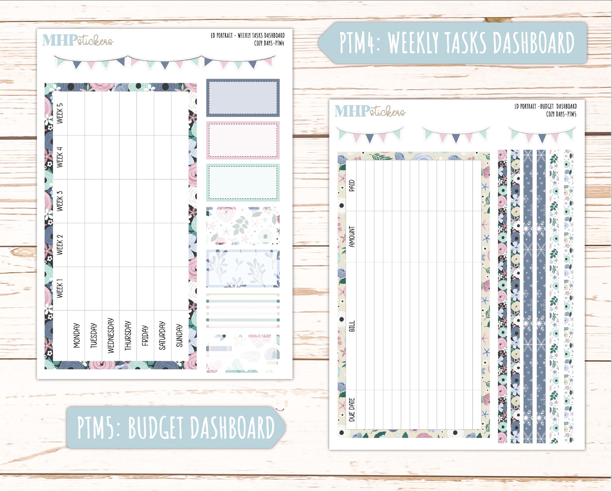 JANUARY 2025 Stickers for Laurel Denise Portrait Planners. "Cozy Days" || PTCD