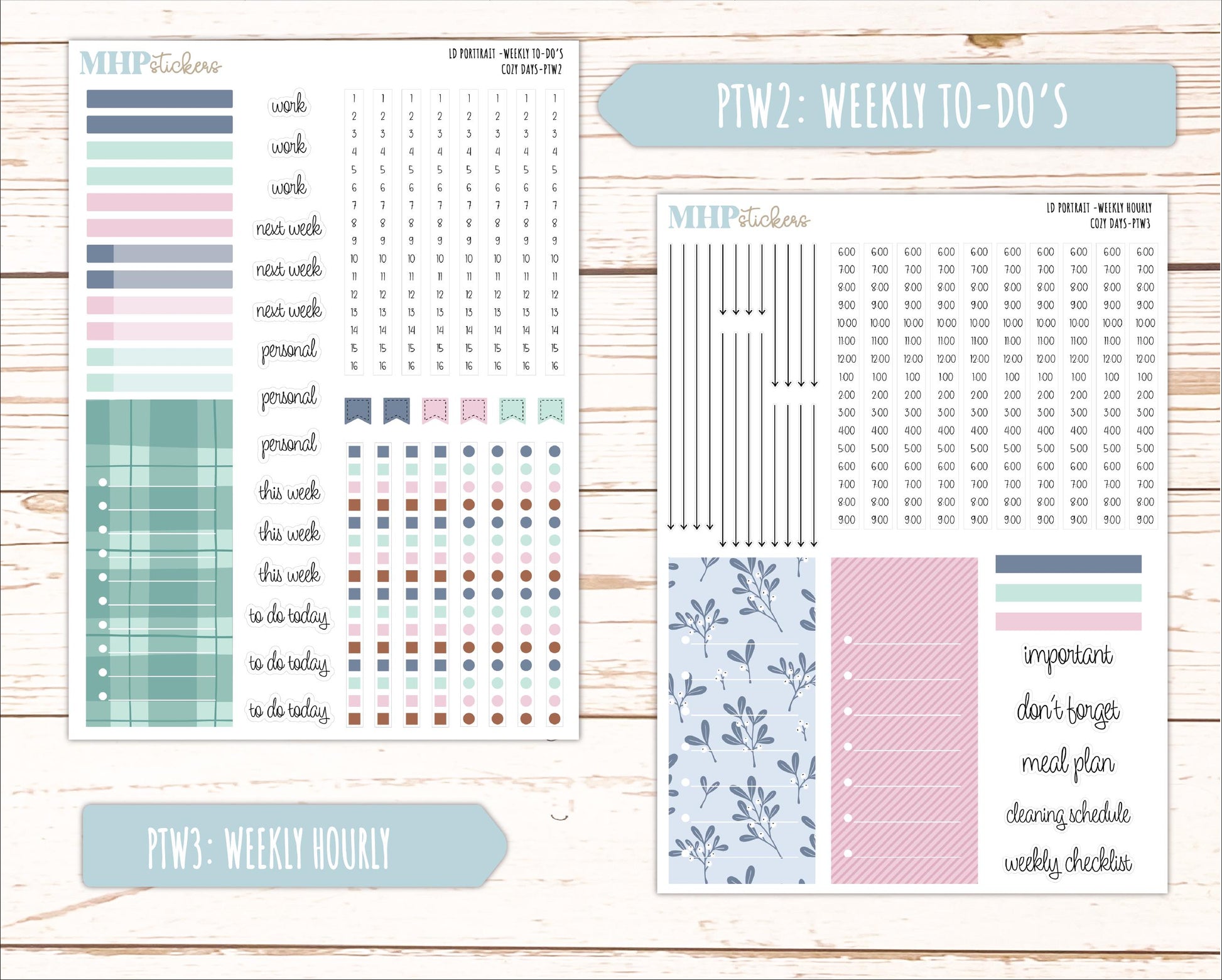 JANUARY 2025 Stickers for Laurel Denise Portrait Planners. "Cozy Days" || PTCD